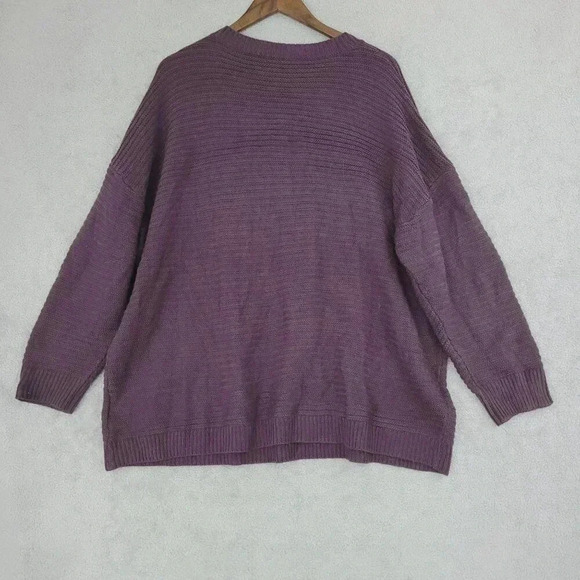 Bloomchic Womens Oversized Lace-Up Sweater Plus 22-24 Purple 100% Acrylic 5CT - Picture 2 of 7